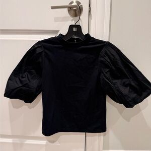 Habitual Black Puff Sleeve Kids Blouse
